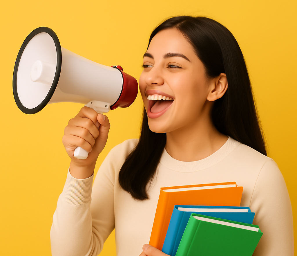 Mulher com megafone